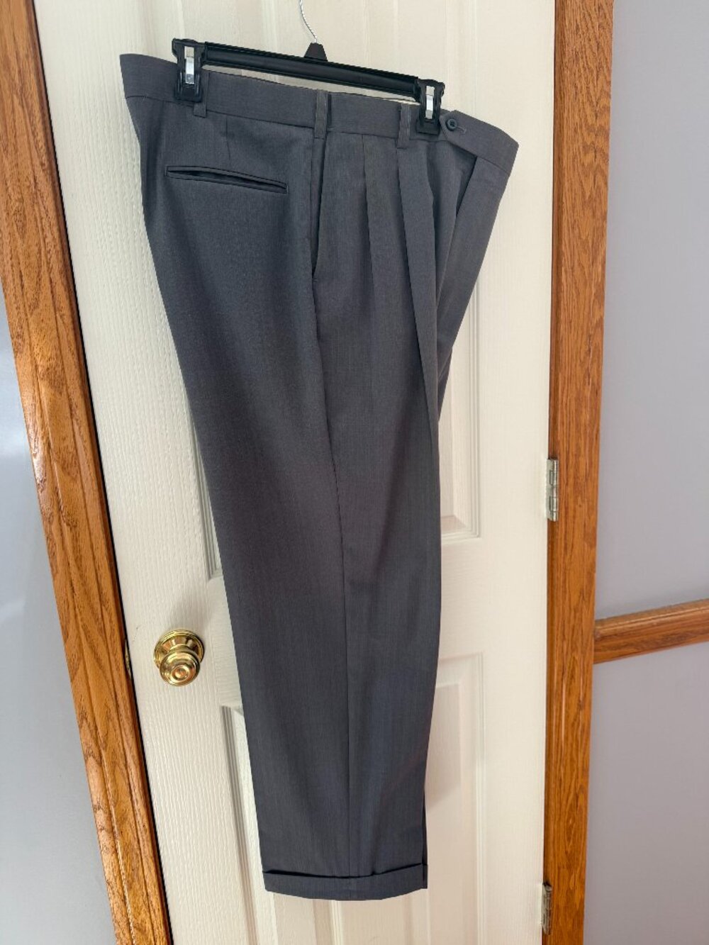 Roundtree & Yorke Mens Gray Dress Pants Business Work Pleated 38x30